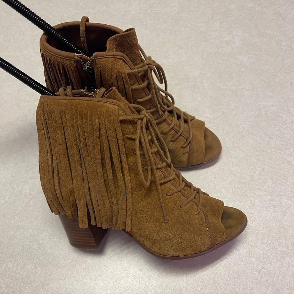 Steve Madden Fringe Ankle Boot Open Toe Fringe Bo… - image 4